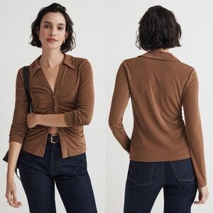 Madewell Brown Button-Up Top